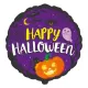 Happy Halloween tök mintás fólia lufi - 46 cm, fekete, csomagolt - . kép