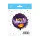 Happy Halloween folieballon met pompoenprint – 46 cm, zwart-paars, verpakt - .afbeelding