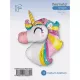 Csodálatos unikornis fólia lufi - 60 cm, csomagolt - . kép