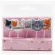 Set di candeline compleanno con gattini allegri - confezione da 5 - .immagine