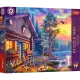 Trefl Premium Plus: Apus de soare la cabană – puzzle de 500 de piese - .foto