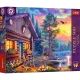 Trefl Premium Plus: Večerný západ slnka pri chate - 500-dielne puzzle - .Obrázok