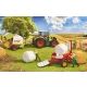 Confezionatrice di balle Bruder con balle rotonde giallo ocra e bianche - .immagine