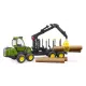 Bruder John Deere 1210E kihordó erdészeti gép markolóval és 4 fatörzzsel - . kép