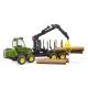 Bruder John Deere 1210E υλοτομική μηχανή μεταφοράς με εκσκαφέα και 4 κορμούς δέντρων - .εικόνα