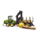 Bruder John Deere 1210E kihordó erdészeti gép markolóval és 4 fatörzzsel - . kép