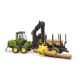 Bruder John Deere 1210E väljuve metsamasin kopaga ja 4 puutüvega - .pilt