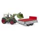 Trator Bruder Fendt Vario 211 com carregador frontal e reboque basculante - .Imagem