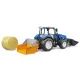 Trattore Bruder New Holland T5.120 con caricatore frontale, cassone, forca e 1 rotobala - .immagine