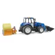 Bruder New Holland T5.120 cu încărcător frontal, ladă de încărcare, furcă și 1 balot rotund - .foto