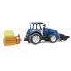 Bruder New Holland T5.120 homlokrakodóval, rakodódobozzal, villával és 1 körbálával - . kép