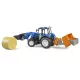Bruder New Holland T5.120 homlokrakodóval, rakodódobozzal, villával és 1 körbálával - . kép