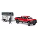 Bruder RAM 2500 Power Wagon cu remorcă pentru transport de cai și 1 cal - .foto