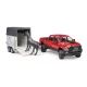 Bruder RAM 2500 Power Wagon reboque para transporte de cavalos e 1 cavalo - .Imagem