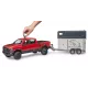 Bruder RAM 2500 Power Wagon cu remorcă pentru transport de cai și 1 cal - .foto