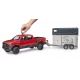 Bruder RAM 2500 Power Wagon s prikolico za prevoz konj in 1 konjem - .slika