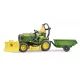 Bruder bworld John Deere grasmaaier tractor met aanhanger en tuinman - .afbeelding