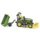 Bruder bworld John Deere grasmaaier tractor met aanhanger en tuinman - .afbeelding