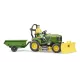 Bruder bworld tractor de tuns iarba John Deere cu remorcă și grădinar - .foto
