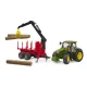 Bruder John Deere 7R 350 erdészeti pótkocsival és 4 fatörzzsel - . kép