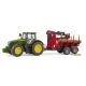 Bruder John Deere 7R 350 erdészeti pótkocsival és 4 fatörzzsel - . kép