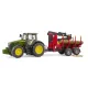 Bruder John Deere 7R 350 erdészeti pótkocsival és 4 fatörzzsel - . kép