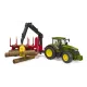 Bruder John Deere 7R 350 erdészeti pótkocsival és 4 fatörzzsel - . kép