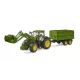 Bruder John Deere 7R 350 s čelním nakladačem a dvounápravovým sklápěcím přívěsem - .obrázek
