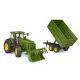 Bruder John Deere 7R 350 homlokrakodóval és kéttengelyes billenős pótkocsival - . kép