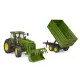 Bruder John Deere 7R 350 homlokrakodóval és kéttengelyes billenős pótkocsival - . kép