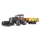 Bruder Case IH Optum 300 CVX homlokrakodóval, bálaszállító pótkocsival és 8 bálával - . kép