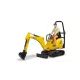 Bruder мини багер JCB Micro 8010 CTS и строителен работник - . изображение