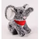 Elefánt plüss, piros kendővel. 15 cm - . kép