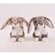 Iepuraș de pluș, cu urechi mari, poziție șezândă, 15 cm, 2 modele - .foto