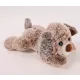 Câine de pluș culcat, maro deschis, 24 cm - .foto